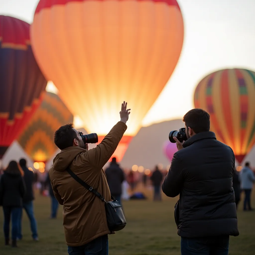 Festival de ballons colorés dans le ciel.